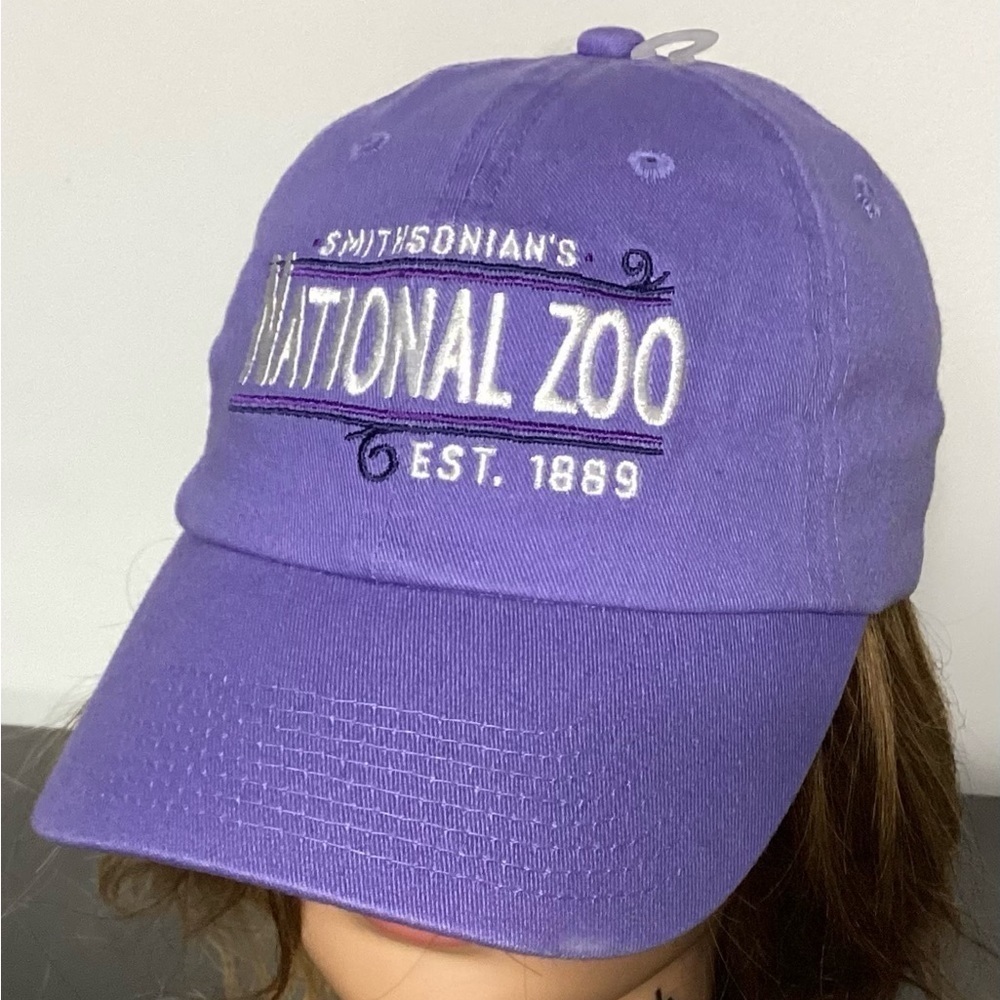 Smithsonian's National Zoo Purple Ladies Women’s Adjustable Hat Baseball Cap New